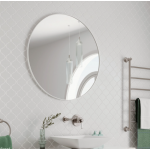 Reba Matte White Framed Mirror, 600mm